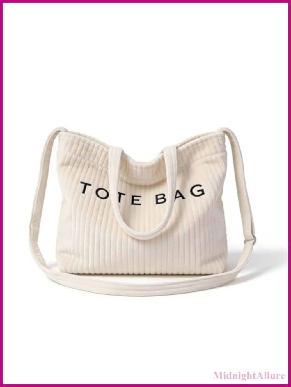 Corduroy Hobo Tote Bag Adjustable Strap Work Travel Large Capacity